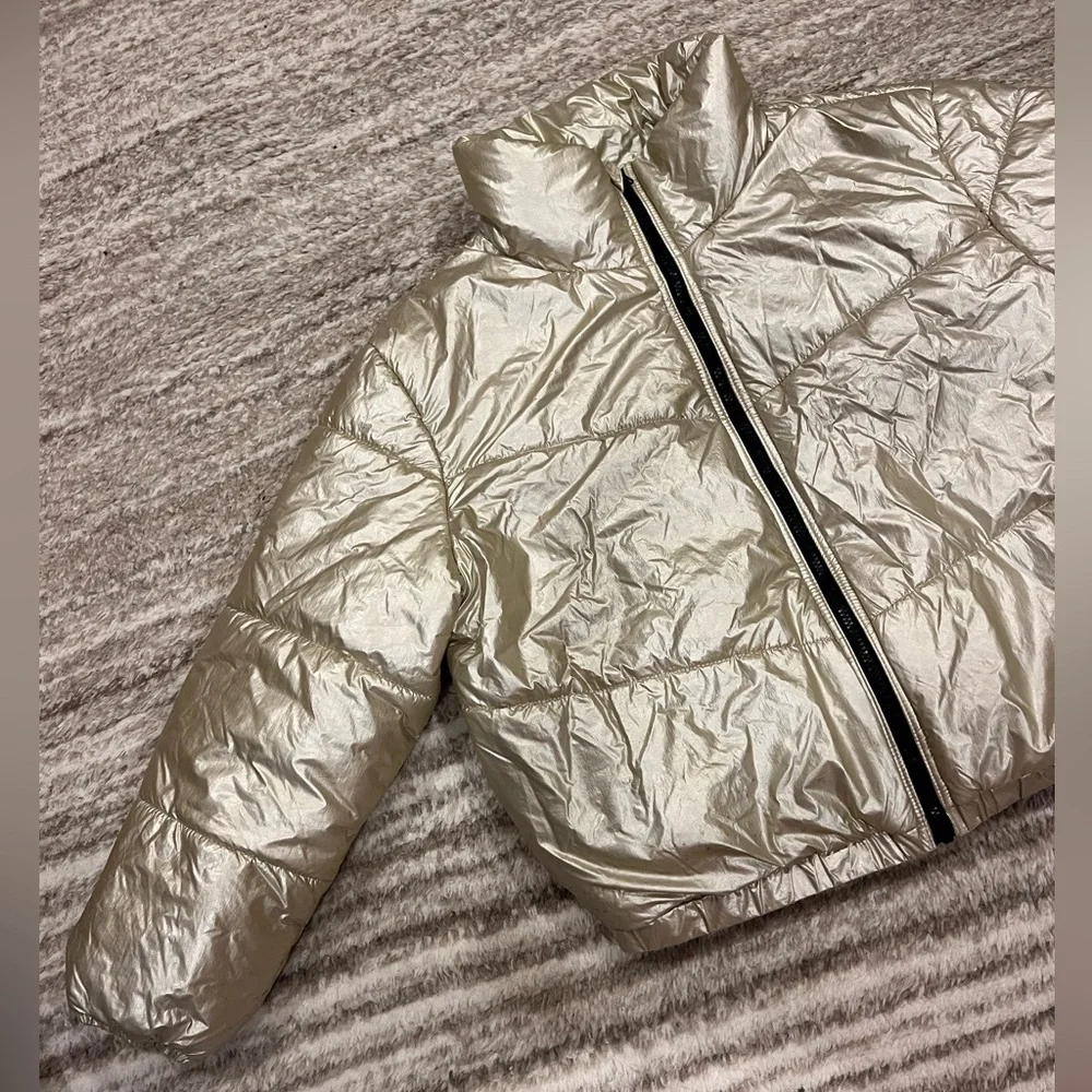 wild fable Metallic Cream Puffer Jacket